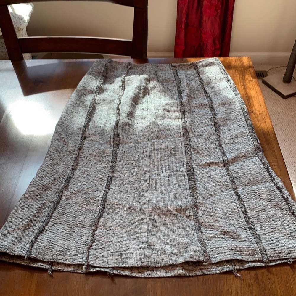 Lined linen blend skirt